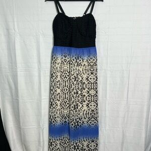 Trixxi Black and Blue Spaghetti Strap Maxi Dress